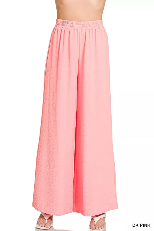 Zenana Woven Airflow Elastic Waistband Pants sold by Charming Charlie