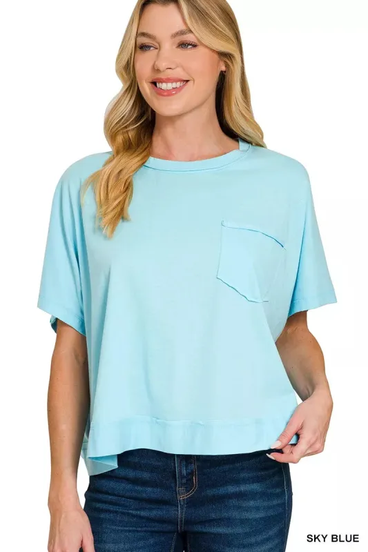 Zenana Exposed Seam Boxy Top sold by Charming Charlie