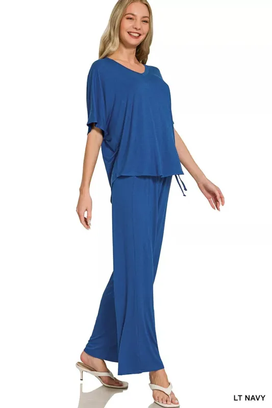 Zenana V-neck Oversized Top & Pants Set sold by Charming Charlie