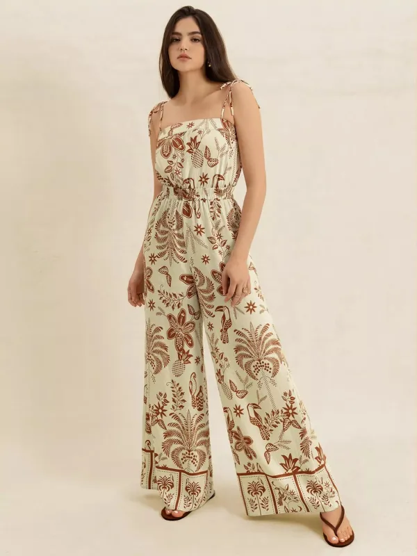 Tie Strap Wide Leg Jumpsuit sold by Charming Charlie