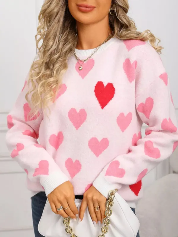 Valentine's Day Heart Crew Neck Sweater sold by Charming Charlie