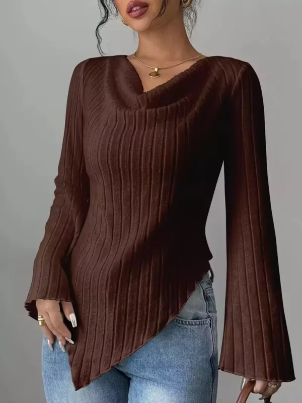 Cowl Neck Ribbed Knit Top sold by Charming Charlie