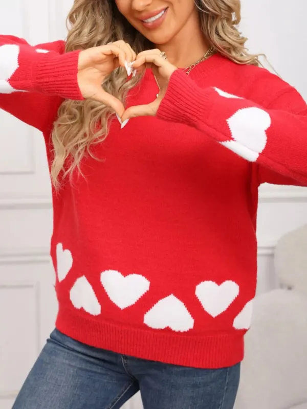 Valentine's Day Heart Crew Neck Sweater sold by Charming Charlie