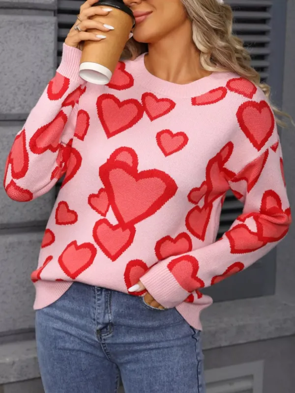 Valentine's Day Heart Crew Neck Sweater sold by Charming Charlie