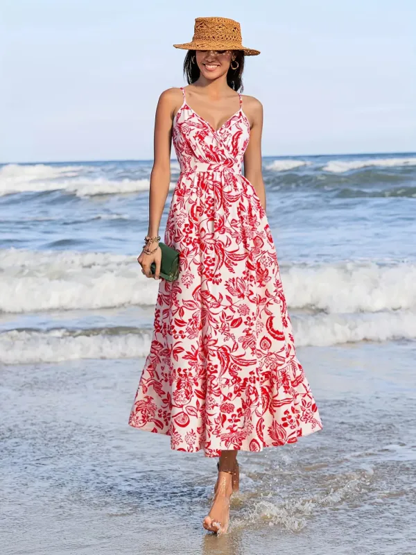 Printed Spaghetti Strap Midi Dress sold by Charming Charlie