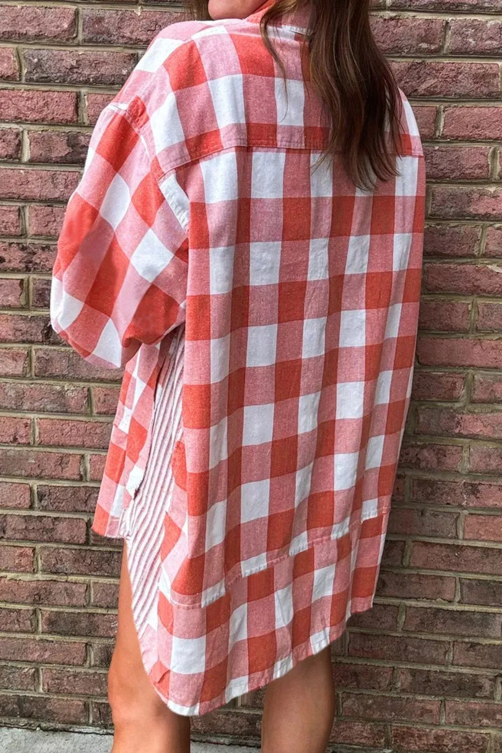 Oversized Plaid Button-Down Shirt Dress sold by Charming Charlie product image thumbnail 2