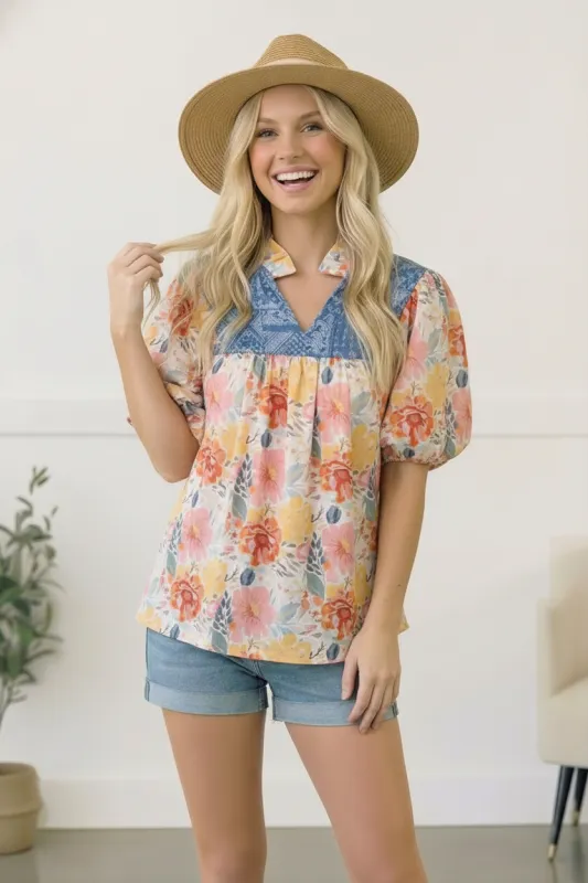Singing in Spring Floral Top made by Charming Charlie