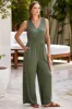 Surplice Wide Strap Jumpsuit with Pockets sold by Charming Charlie