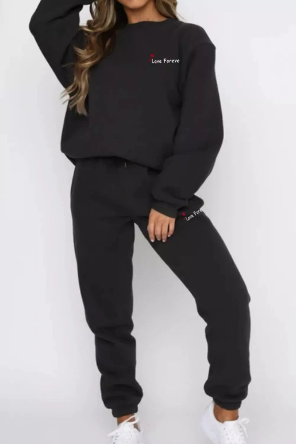 Round Neck Sweatshirt and Joggers Set sold by Charming Charlie product image thumbnail 5