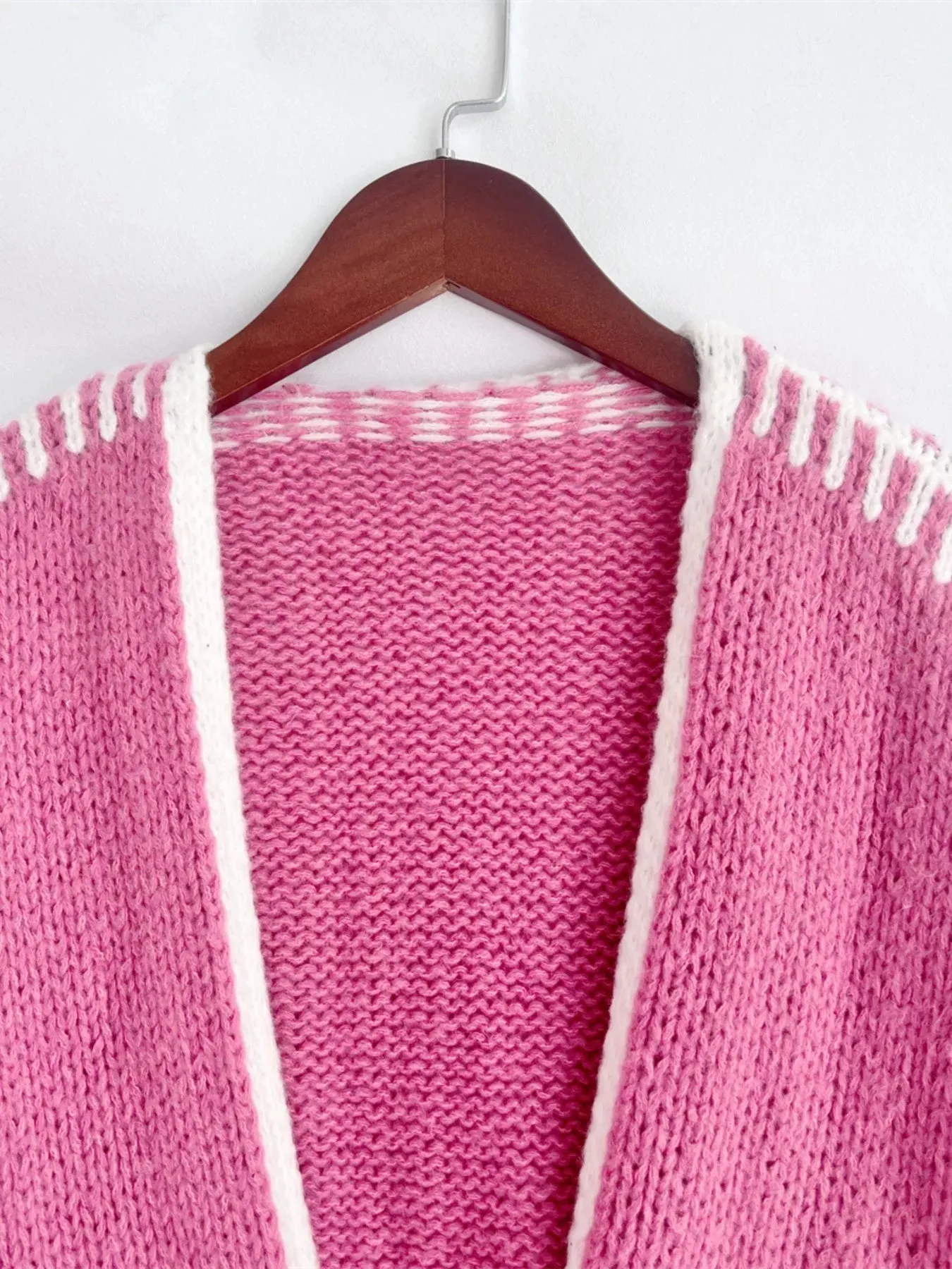 Contrast Trim Open Front Cardigan sold by Charming Charlie product image thumbnail 4