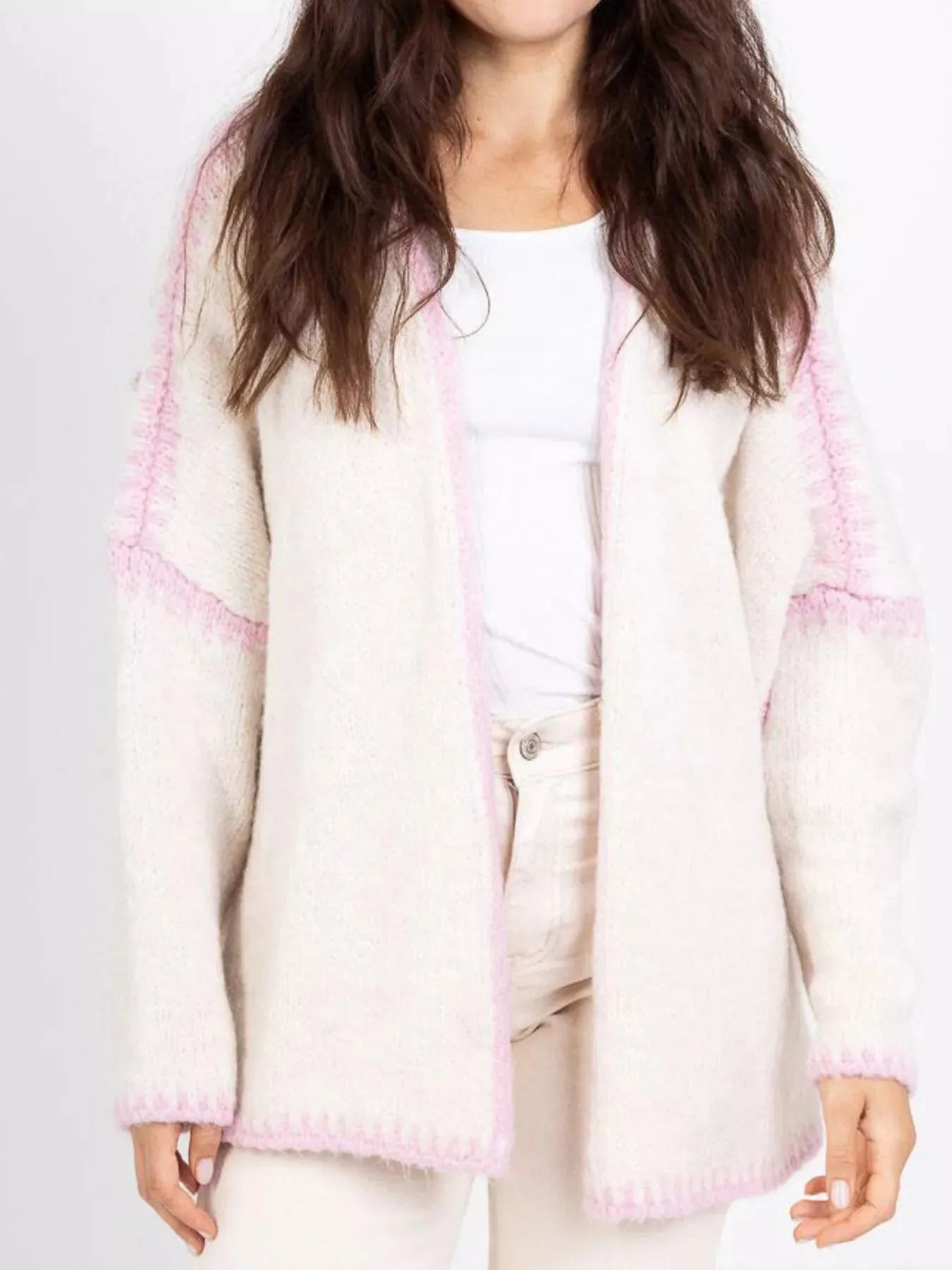 Contrast Trim Open Front Cardigan sold by Charming Charlie product image thumbnail 5