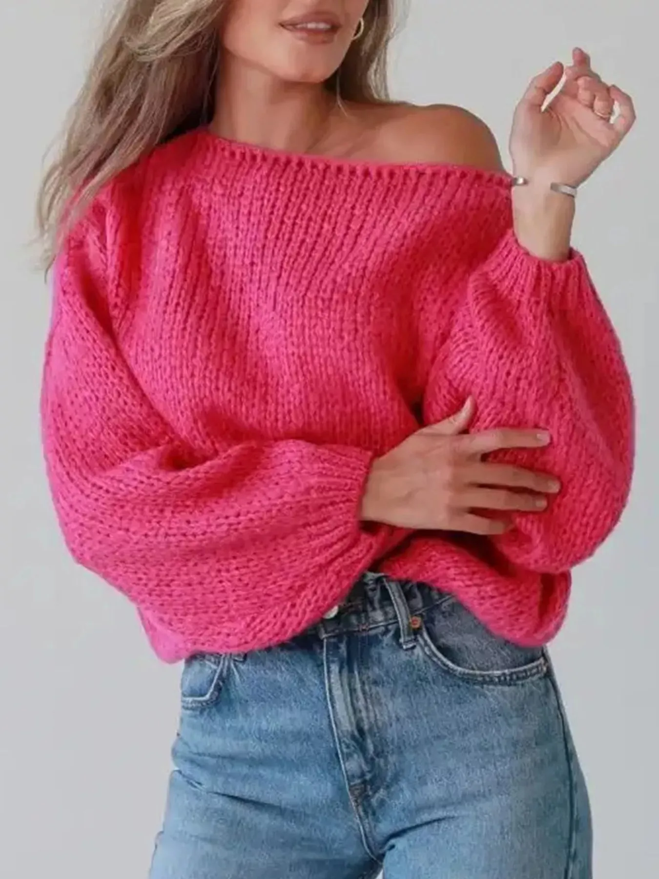 Chunky Knit Boat Neck Sweater sold by Charming Charlie