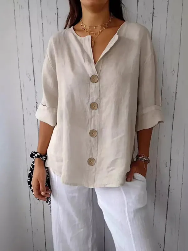 Casual Loose Button-Down Shirt sold by Charming Charlie