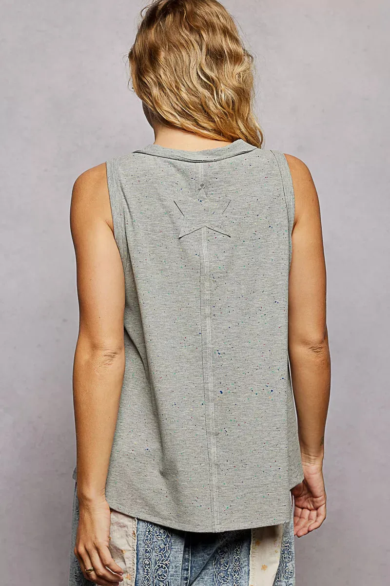 POL V-Neck Ribbed Tank with American Flag Patch and Star Back Patch sold by Charming Charlie product image thumbnail 4
