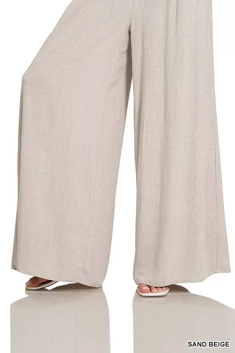 Zenana Smocked Waistband Wide Leg Lounge Pants sold by Charming Charlie product image thumbnail 2