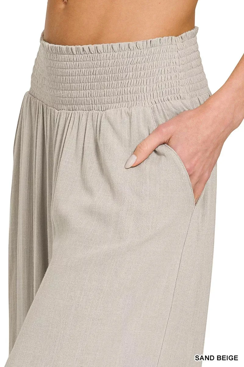 Zenana Smocked Waistband Wide Leg Lounge Pants sold by Charming Charlie product image thumbnail 3