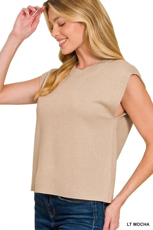 Zenana Round Neck Viscose Sweater Vest made by Trendsi