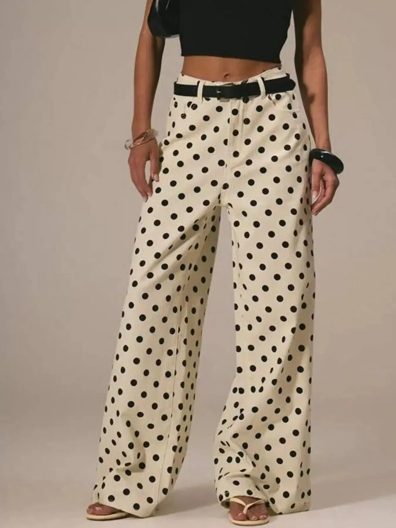 Polka Dot Wide Leg Jeans sold by Charming Charlie product image thumbnail 5