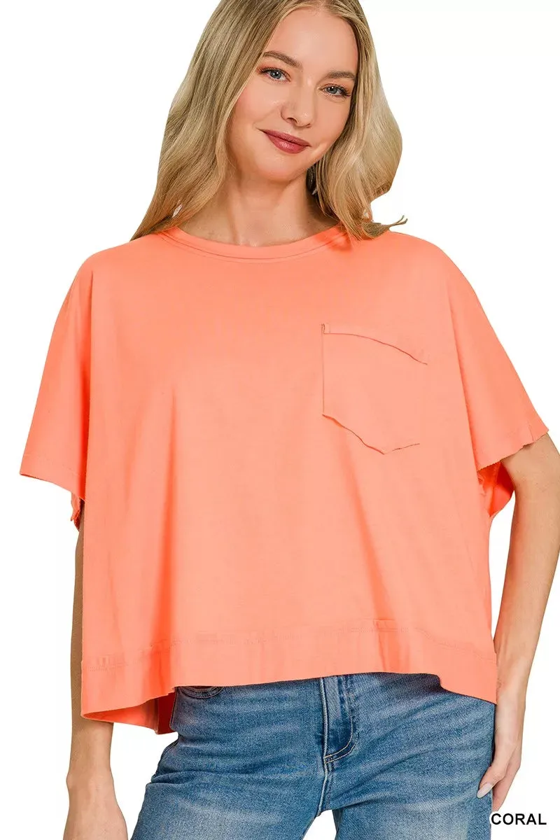 Zenana Exposed Seam Boxy Top sold by Charming Charlie product image thumbnail 2