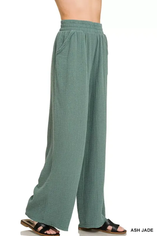 Zenana Double Gauze Lounge Pants sold by Charming Charlie