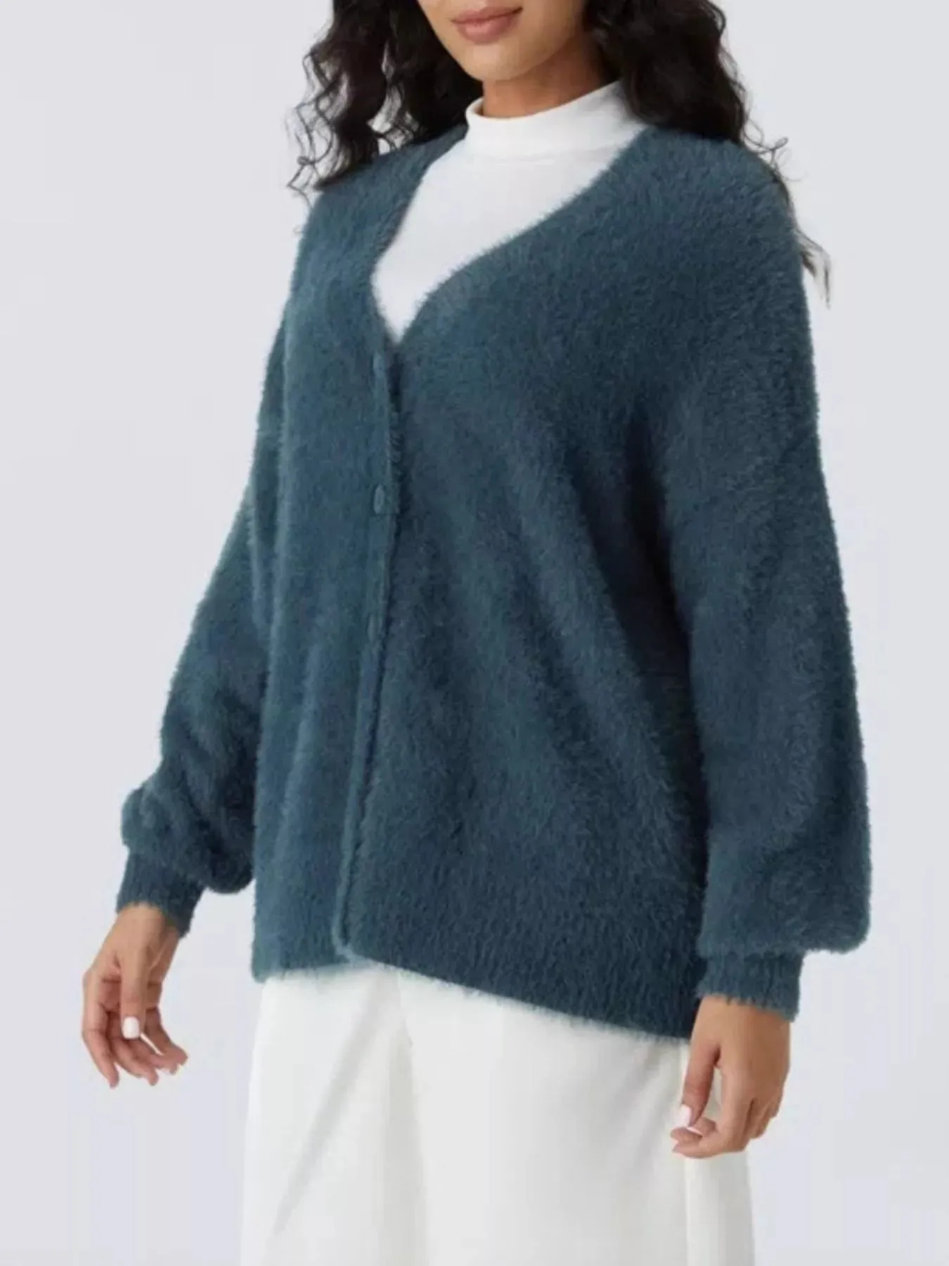 Cozy Knit Button-Down Cardigan sold by Charming Charlie product image thumbnail 2