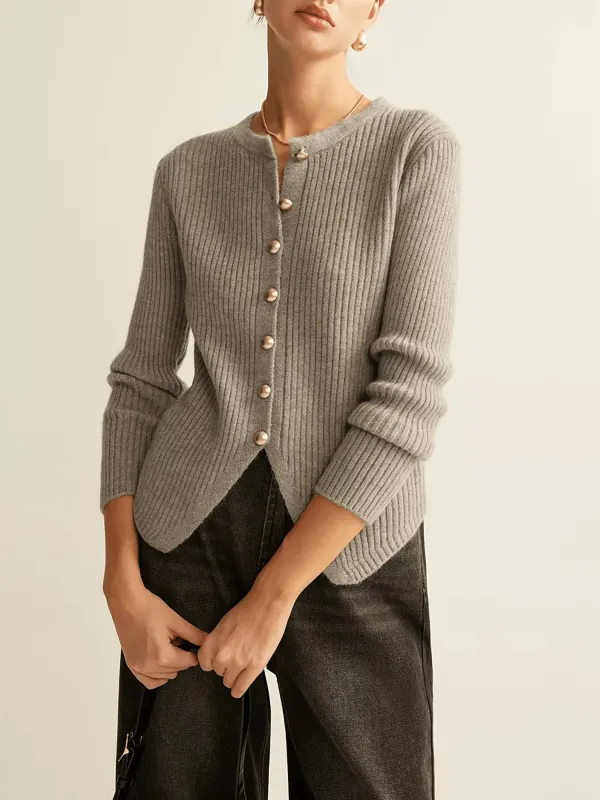Ribbed Knit Button-Down Cardigan sold by Charming Charlie