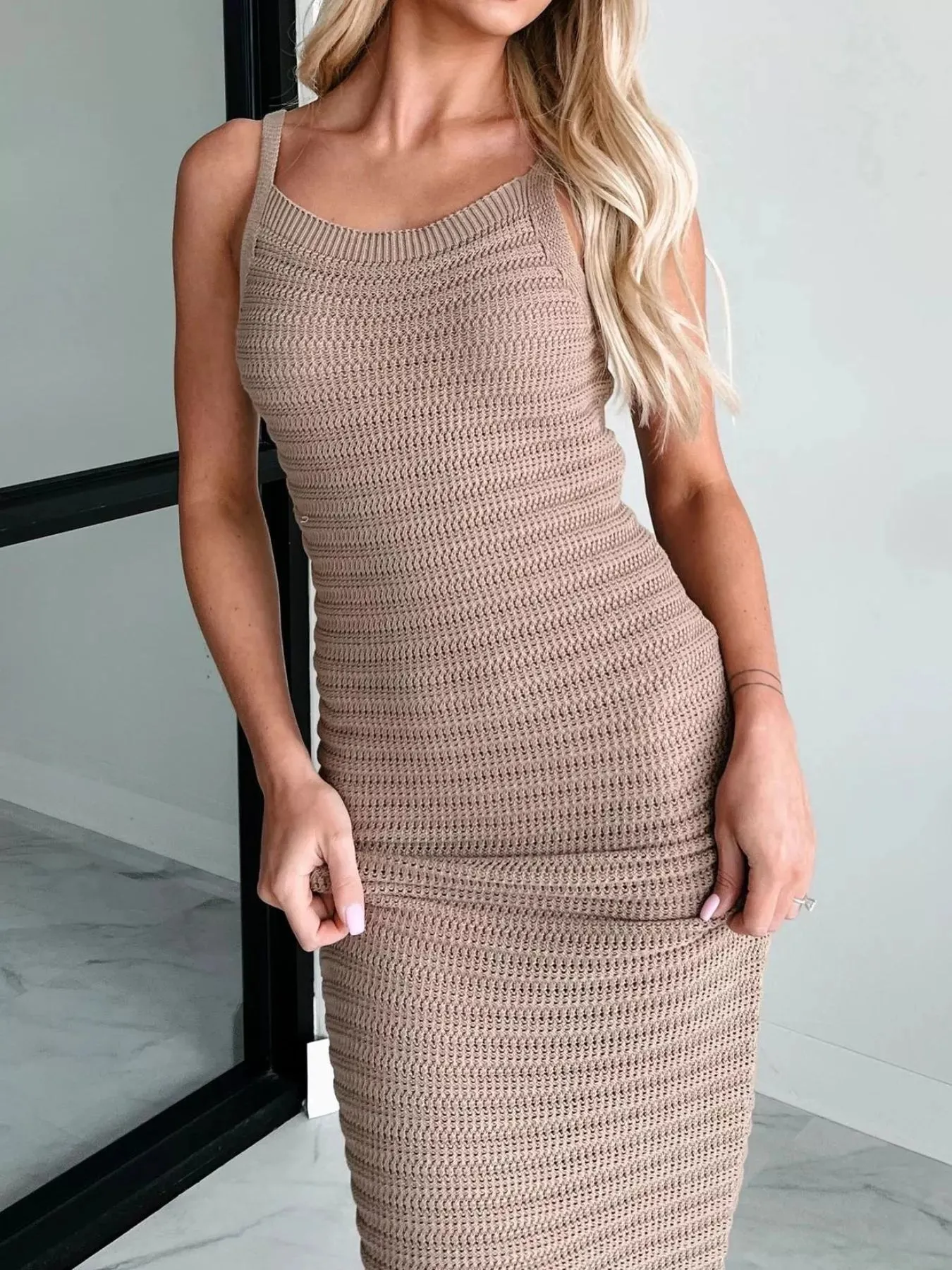Sleeveless Knit Bodycon Sweater Dress sold by Charming Charlie product image thumbnail 4