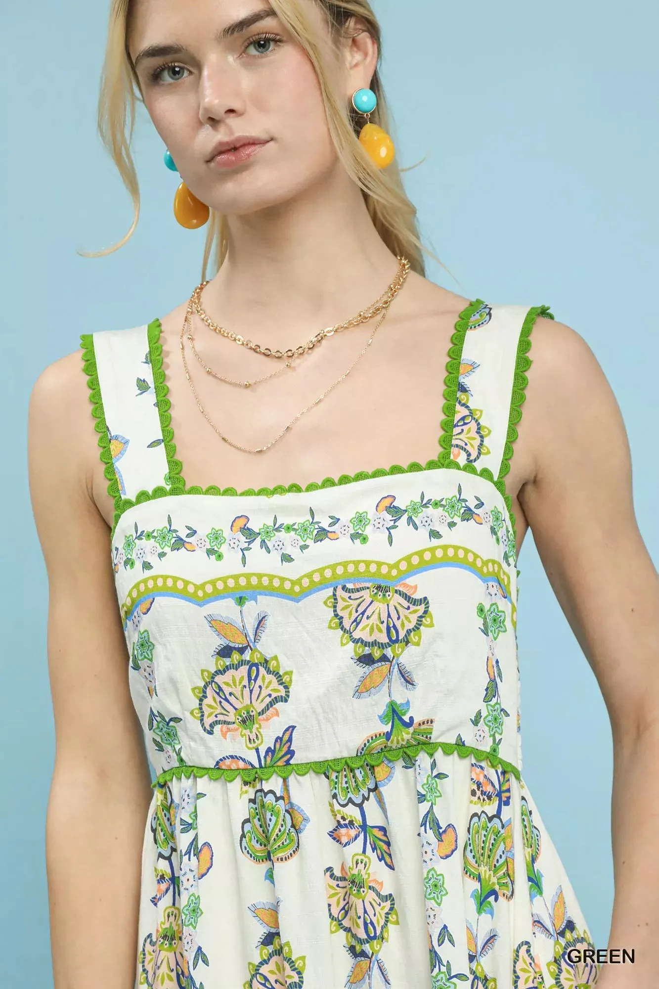 Umgee Floral Print Tiered Midi Dress sold by Charming Charlie product image thumbnail 4