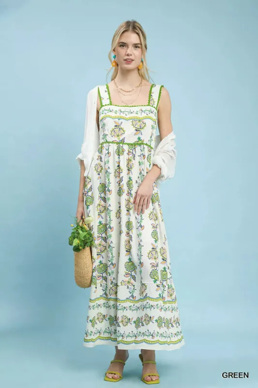 Umgee Floral Print Tiered Midi Dress sold by Charming Charlie
