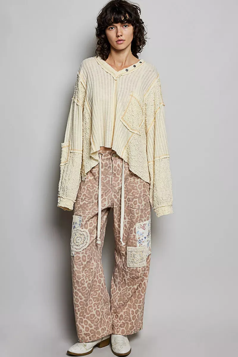 POL V-Neck Long Sleeve Top with Stitch Detail sold by Charming Charlie product image thumbnail 5