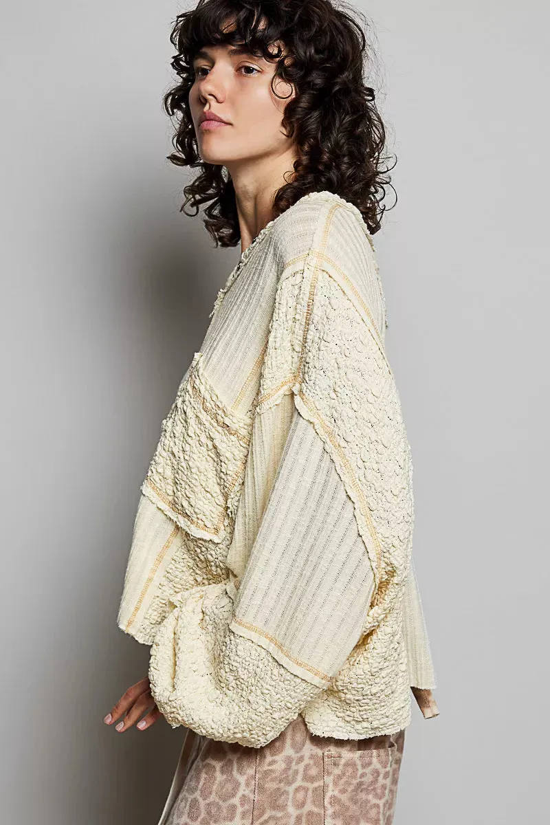 POL V-Neck Long Sleeve Top with Stitch Detail sold by Charming Charlie product image thumbnail 3