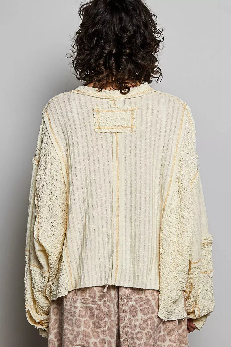POL V-Neck Long Sleeve Top with Stitch Detail sold by Charming Charlie product image thumbnail 4