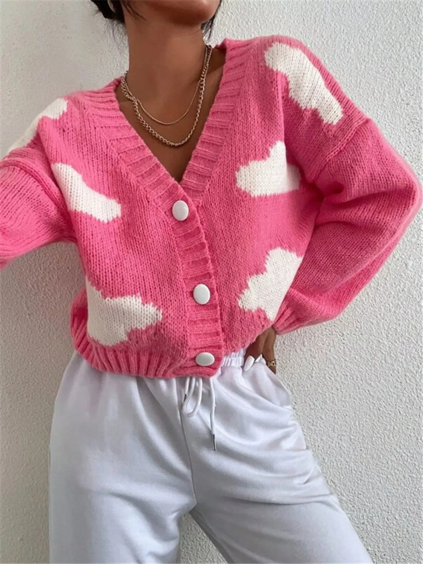 Cloud Button Up Knit Cardigan sold by Charming Charlie product image thumbnail 2