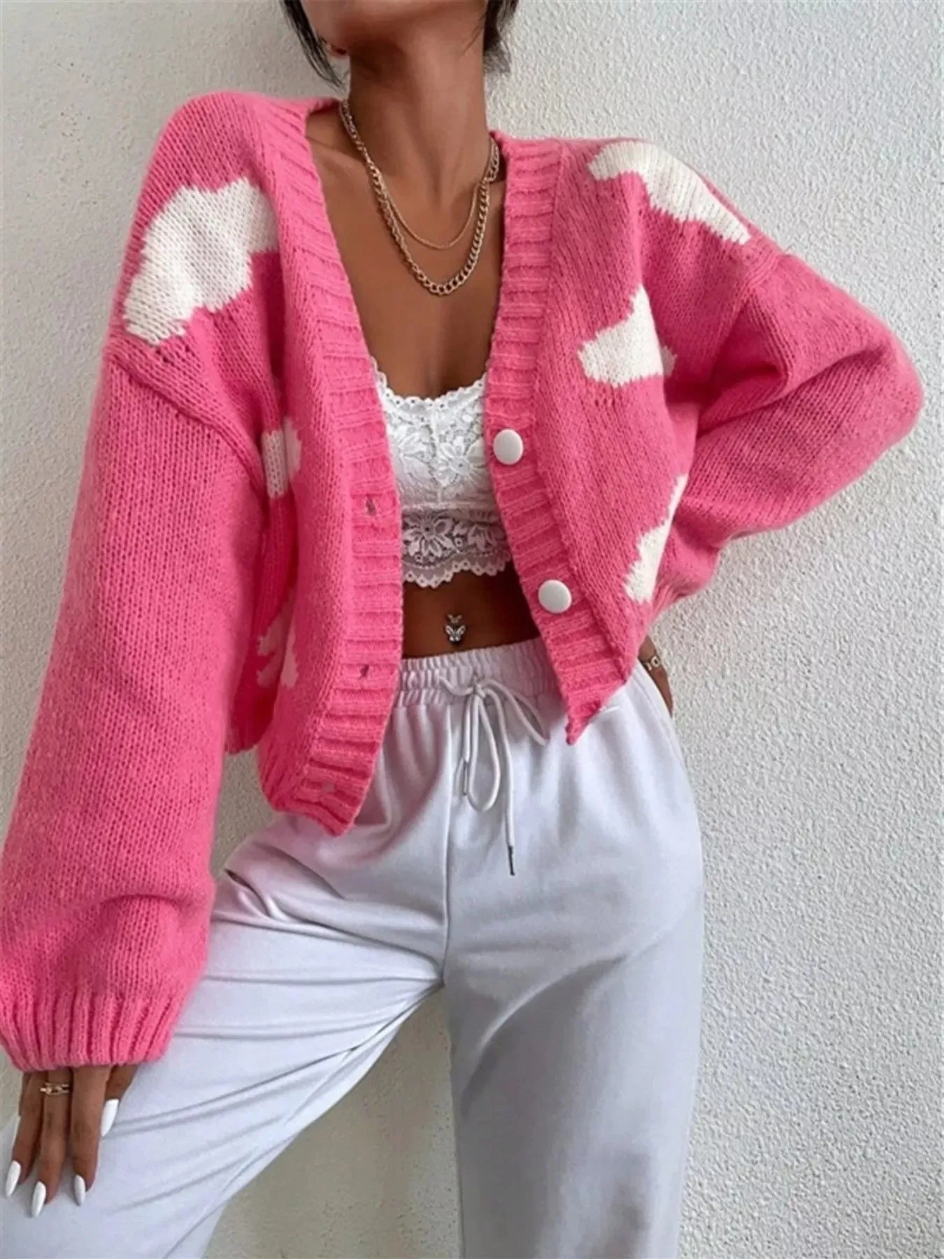 Cloud Button Up Knit Cardigan sold by Charming Charlie product image thumbnail 3