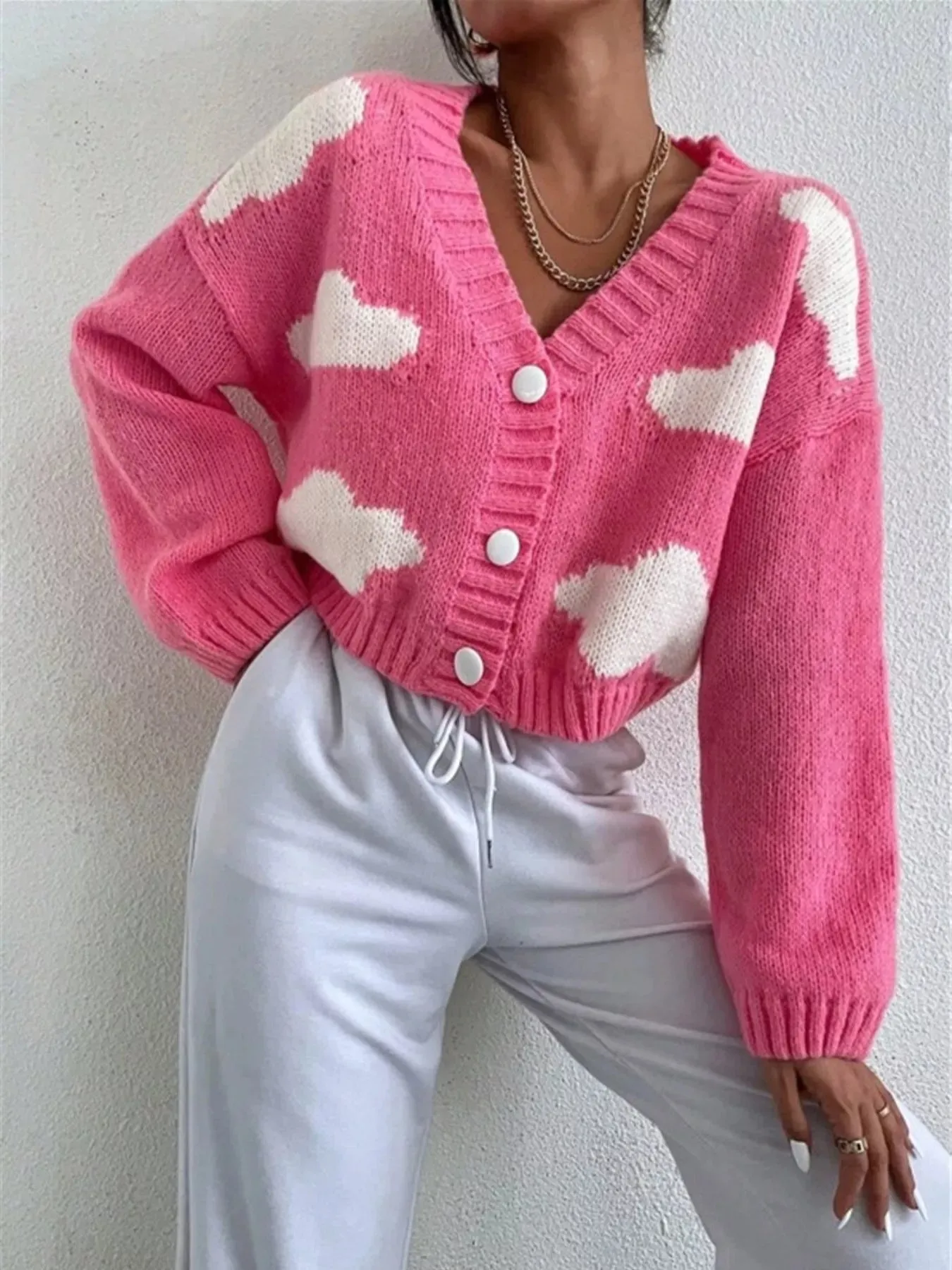Cloud Button Up Knit Cardigan sold by Charming Charlie product image thumbnail 4