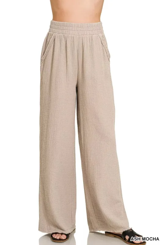 Zenana Double Gauze Lounge Pants sold by Charming Charlie