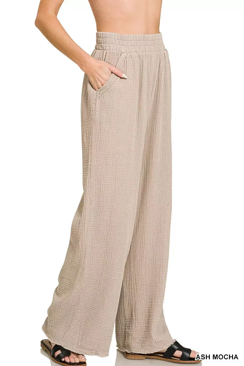 Zenana Double Gauze Lounge Pants sold by Charming Charlie product image thumbnail 2