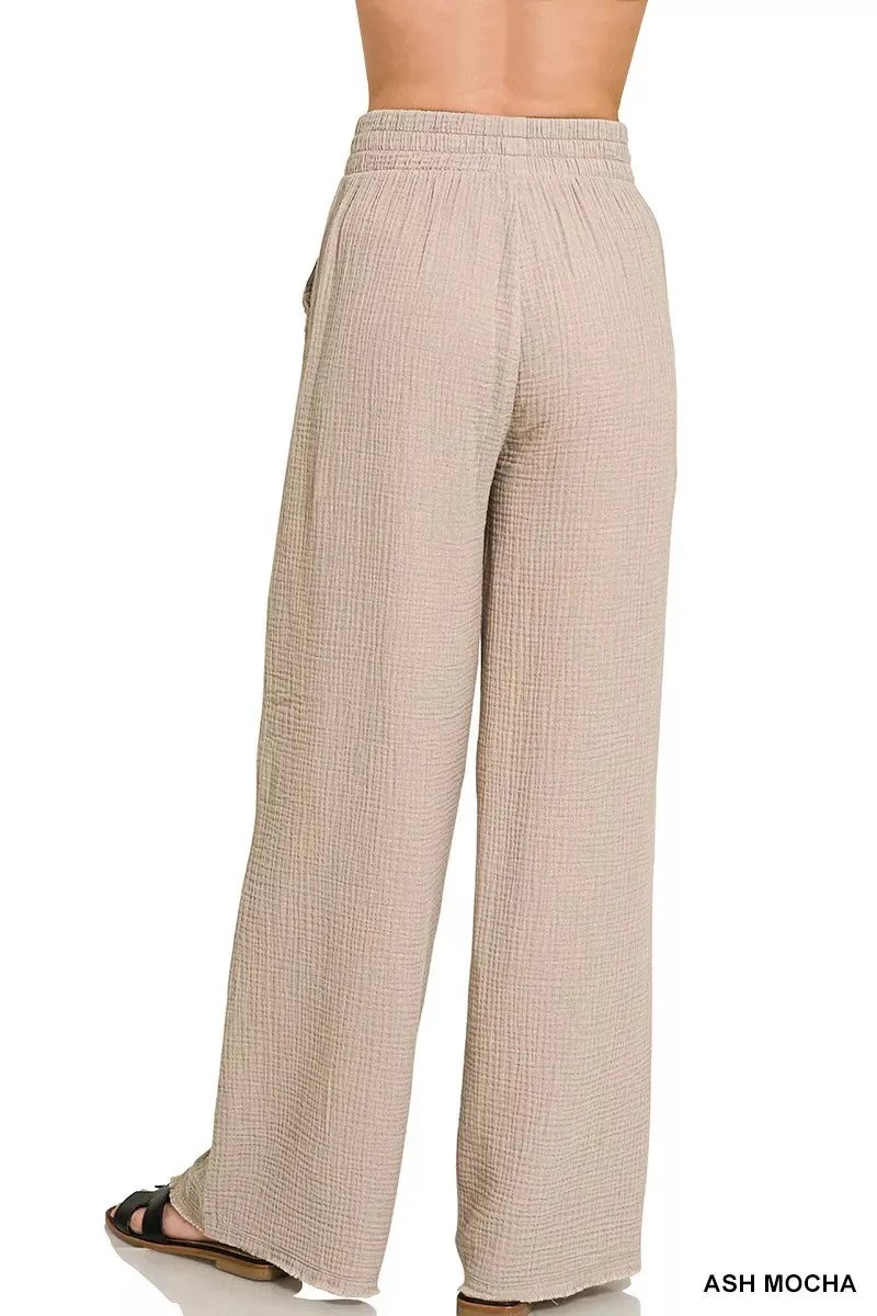 Zenana Double Gauze Lounge Pants sold by Charming Charlie product image thumbnail 3