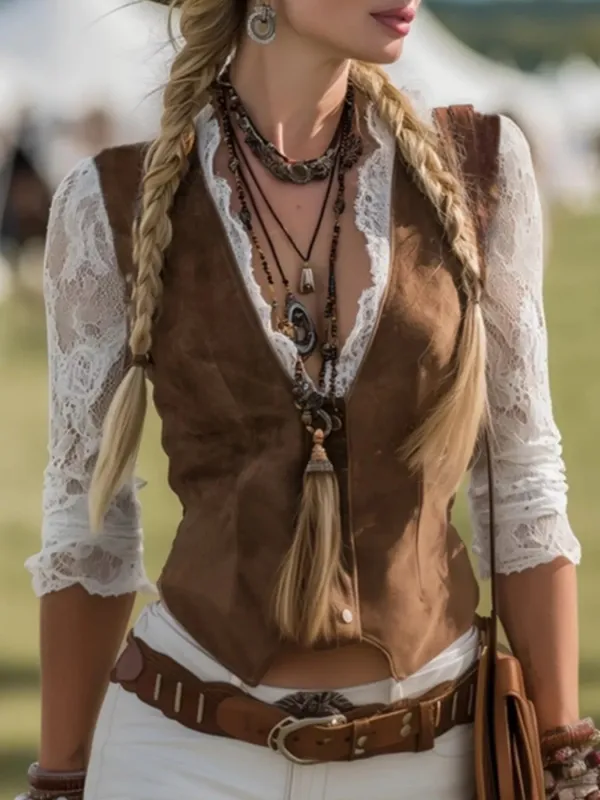 Vintage Lace Sleeve Blouse sold by Charming Charlie