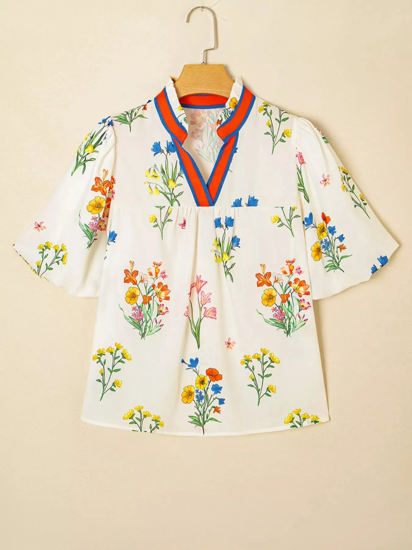 Floral Print Puff Sleeve Blouse sold by Charming Charlie product image thumbnail 3