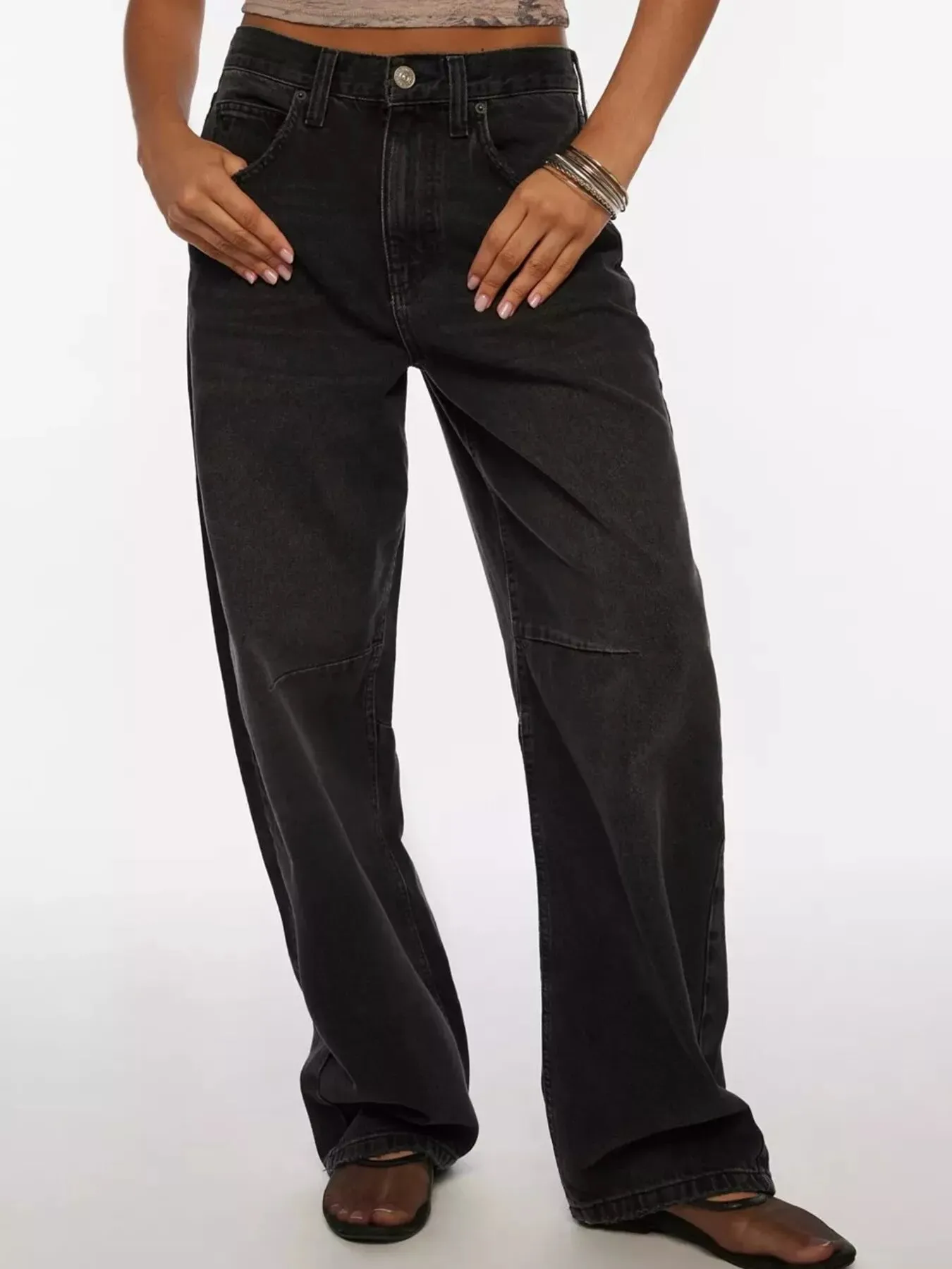 Vintage Wash Wide Leg Jeans sold by Charming Charlie