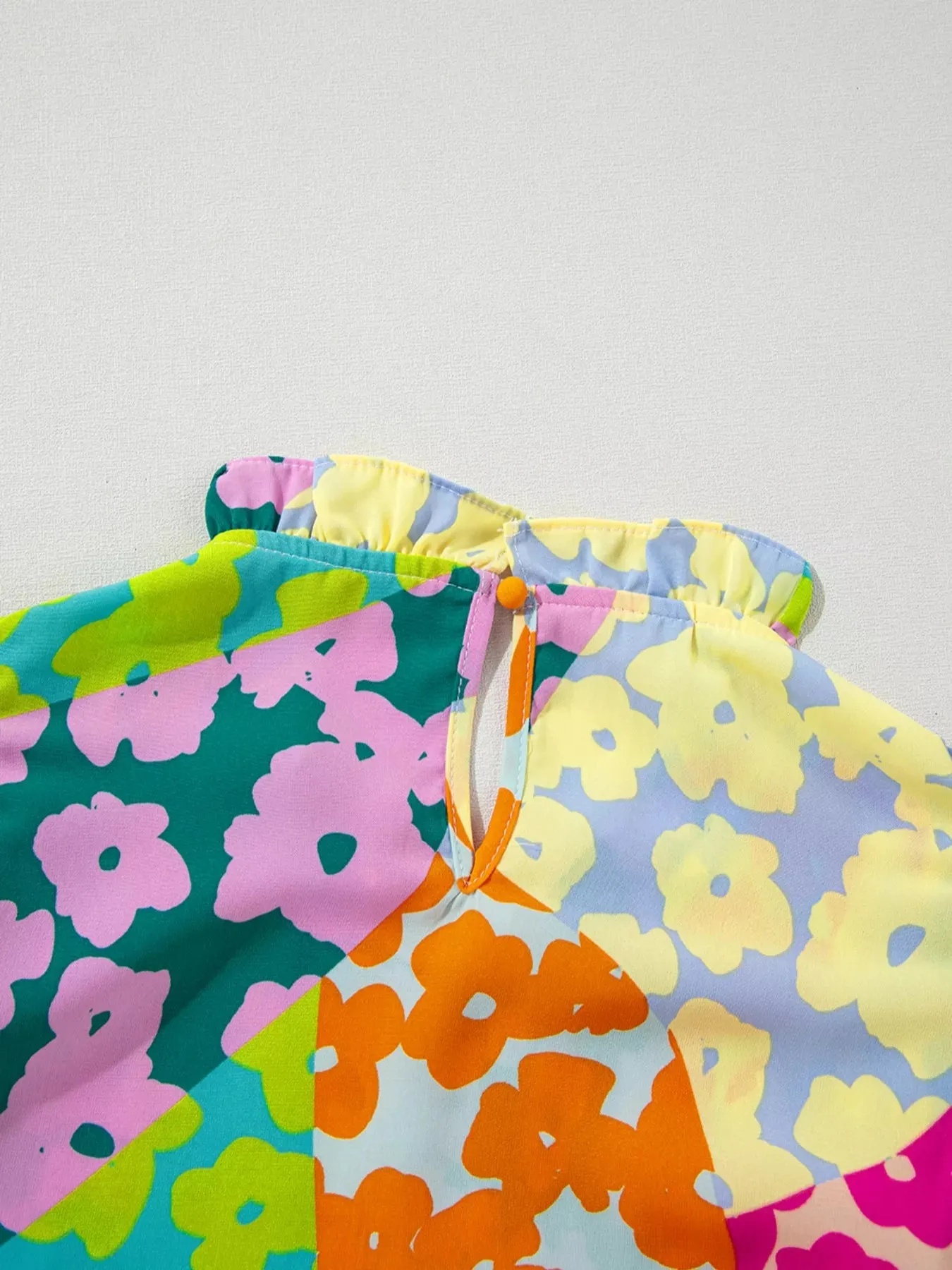 Printed Ruffled Cap Sleeve Blouse sold by Charming Charlie product image thumbnail 5