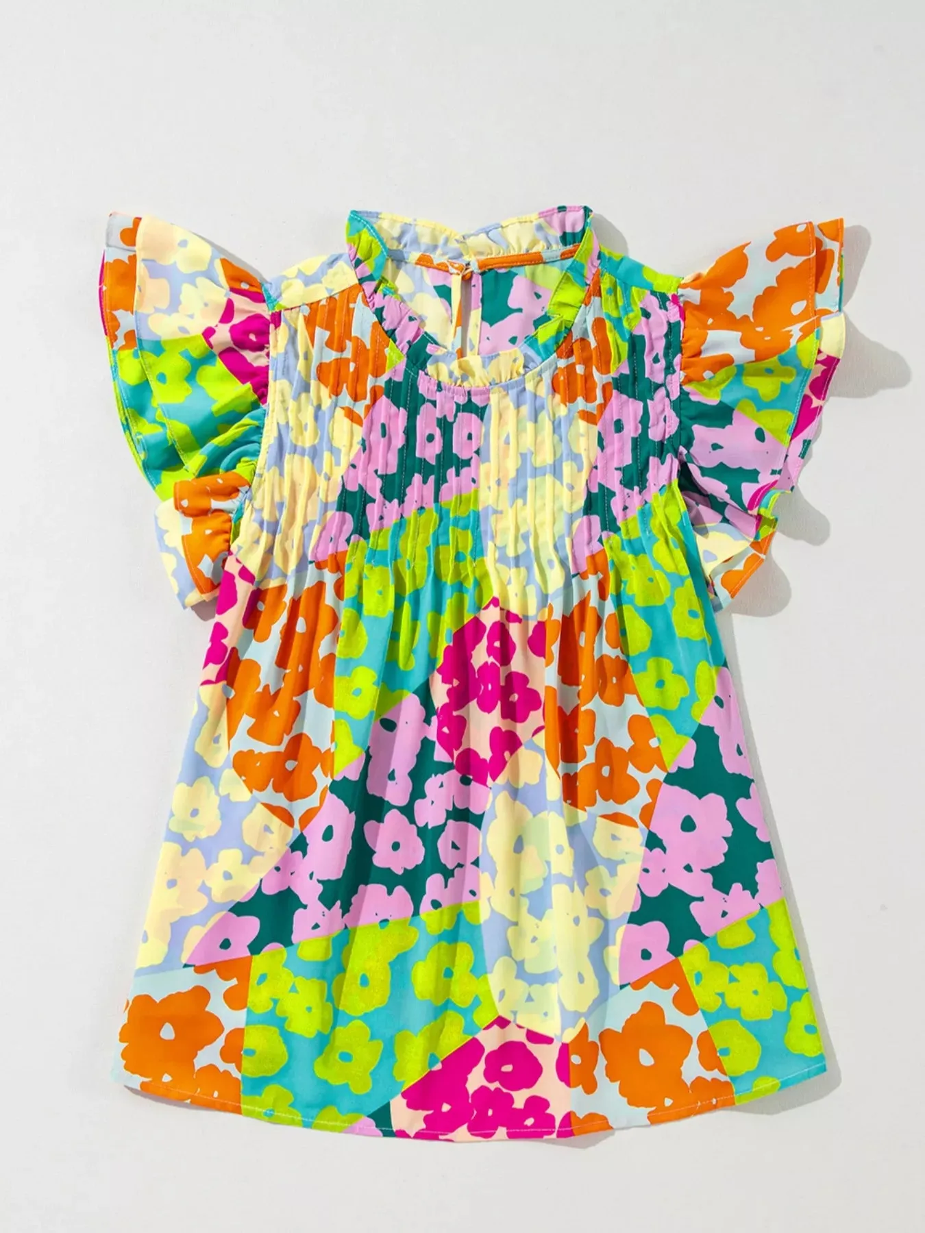 Printed Ruffled Cap Sleeve Blouse sold by Charming Charlie product image thumbnail 2