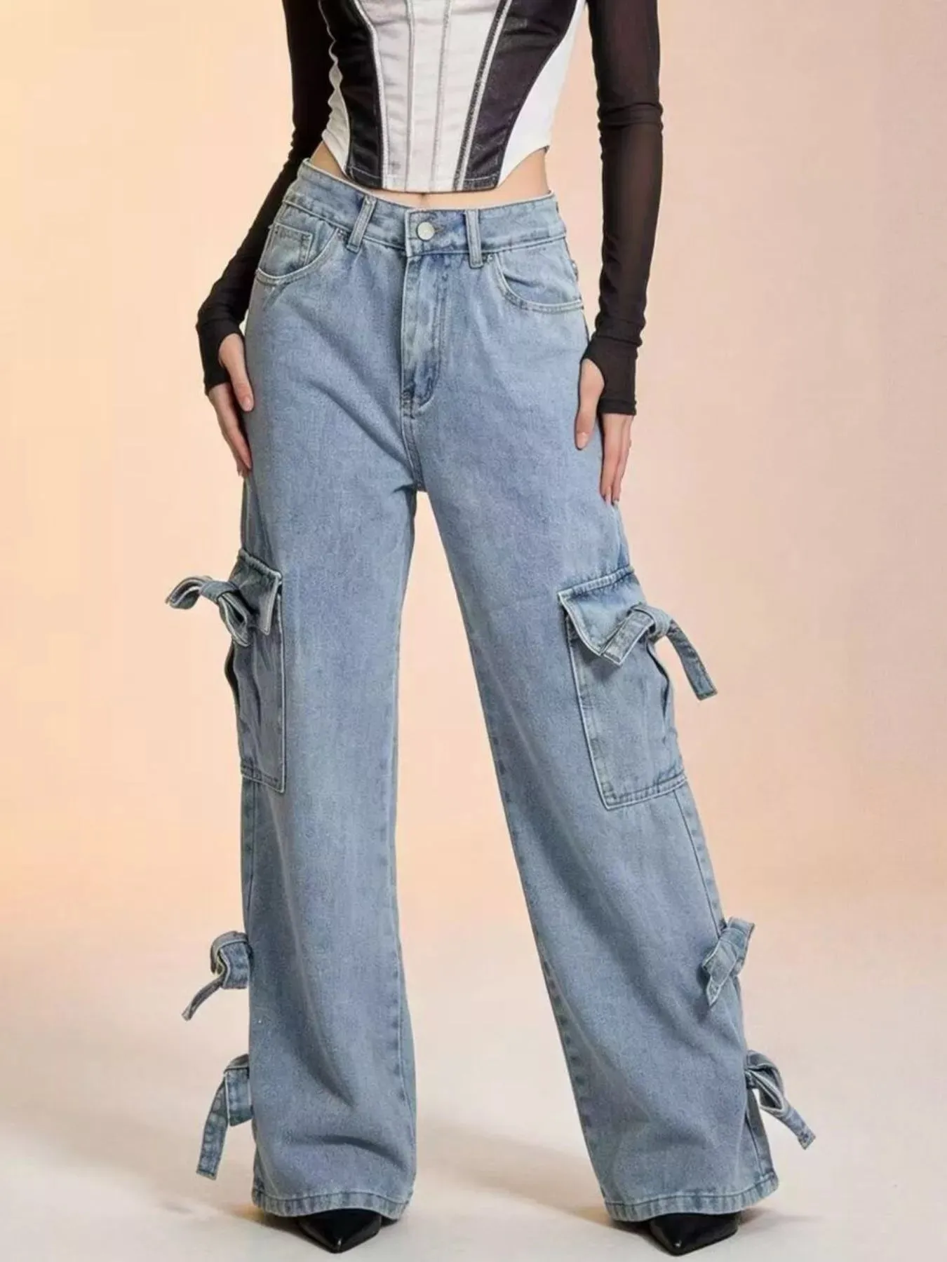 Bow Wide Leg Jeans sold by Charming Charlie product image thumbnail 2