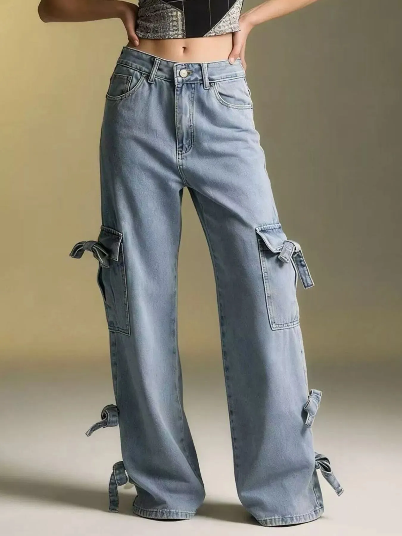 Bow Wide Leg Jeans sold by Charming Charlie product image thumbnail 3