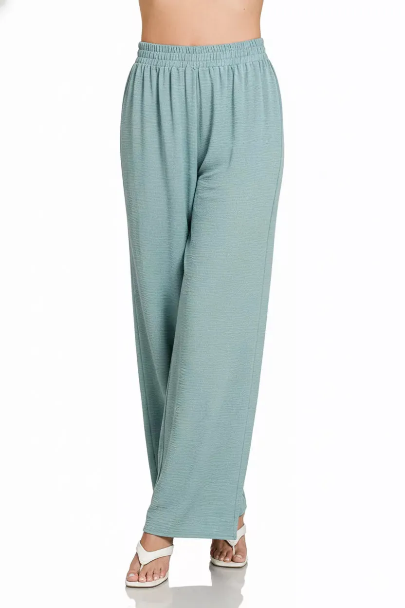 Zenana Woven Airflow Elastic Waistband Pants sold by Charming Charlie product image thumbnail 3