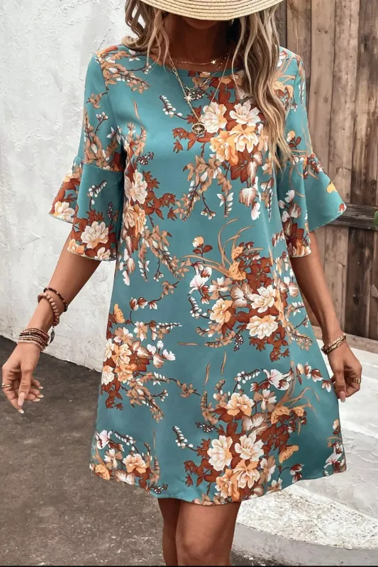 Floral Print Flounce Sleeve Casual Dress sold by Charming Charlie