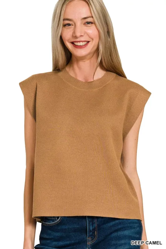 Zenana Round Neck Viscose Sweater Vest made by Trendsi