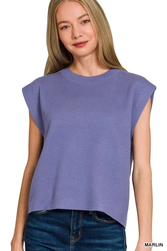 Zenana Round Neck Viscose Sweater Vest made by Trendsi