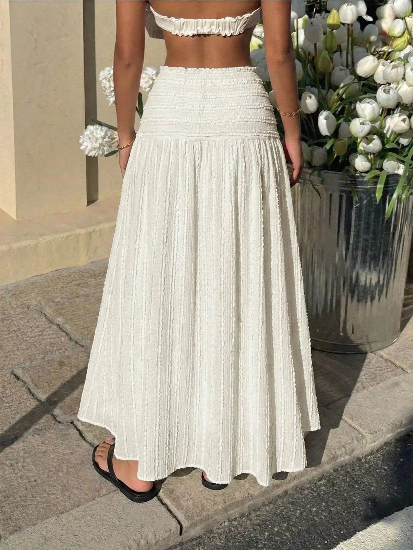 Textured A-Line Midi Skirt sold by Charming Charlie product image thumbnail 4